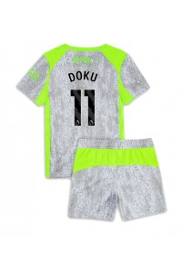 Manchester City Jeremy Doku #11 Jalkapallovaatteet Lasten Kolmas peliasu 2025-26 Lyhythihainen (+ Lyhyet housut)